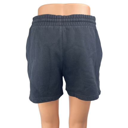 Aritzia TNA Sweatfleece Black Boyfirnd Fit Elastic Waist Mini Sweat Shorts Sz S