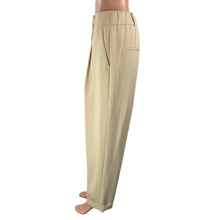 Aritzia Wilfred Womens Beige High Rise Pleated Tapered Trouser Dress Pants Sz 10