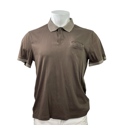 Banana Republic Luxe Touch Performance Mens Brown Short Sleeve Polo Shirt Size M
