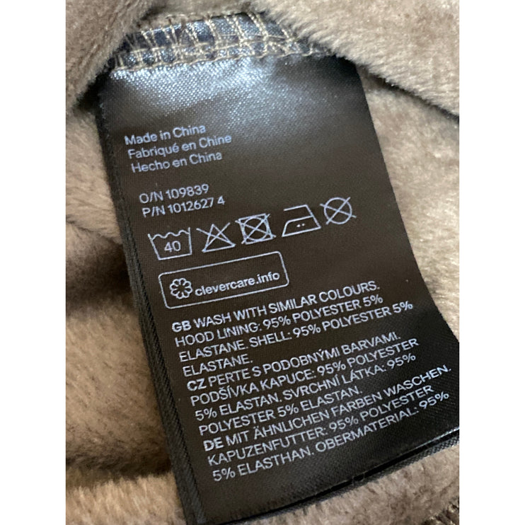 H&M Women's Brown Fleece Full Zip Hoodie Hooded Long Sleeve Sweatshirt Top XL