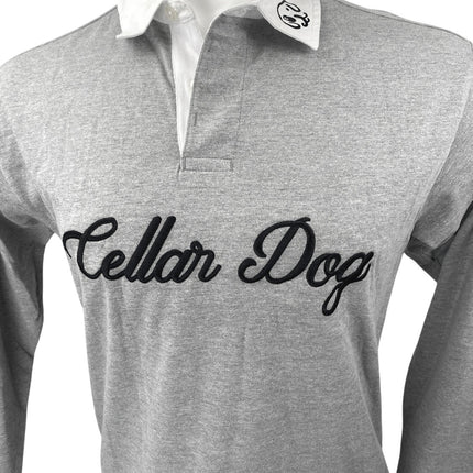 Ascolour Cellar Drop Mens Gray Embroidered Long Sleeve Colla Polo Sweater Top OS