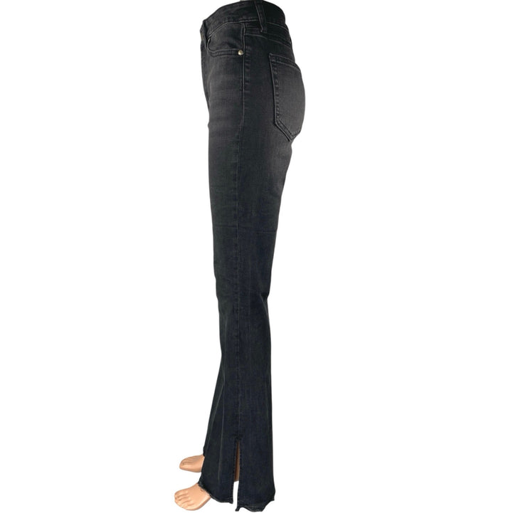JBD Women's Black High Waist Split Hem Flared Bootcut Denim Jeans Pants Size 28