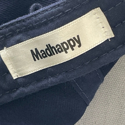 Madhappy Women's Navy Blue White Embroidered Logo Strapback Baseball Cap Hats OS