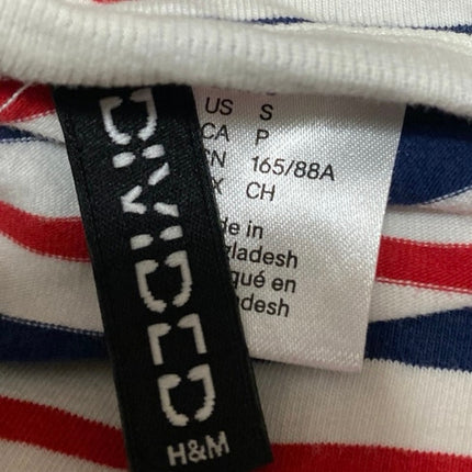 H&M Divided Multicolor Striped Crewneck Short Sleeve Casual Tee T shirt Top Sz S