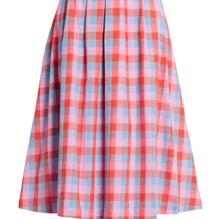 Barbie x Modcloth So Plaid It's Good Pink Pleated Belted A Line Midi Skirt Sz 26
