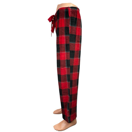 Stars Above Men Red Plaid Flannel Check Drawstring Sleepwear Pajama Pants Size M