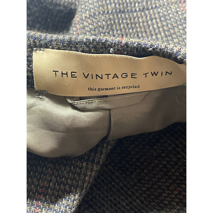 Torriani Vintage Twin Gray Plaid Collared Long Sleeve Blazer Coat Suit Jacket M