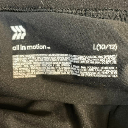 All In Motion Black Pleated Elastic Waist Tennis Golf Athletic Skirt Skort Sz L