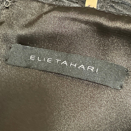 Elie Tahari Black Crocodile High Waisted Back Slit Mini Straight Pencil Skirt XL