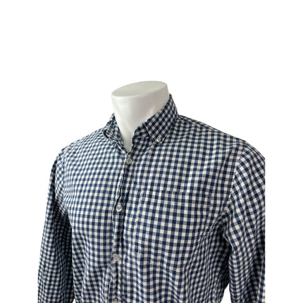 Chor Clothing Co Men's Blue Gingham Check Long Sleeve Button Down Shirt Top M
