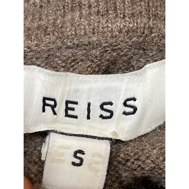 Reiss Men's Brown Long Sleeve Collared Polo V Neck Sweatshirt Sweater Top Size S