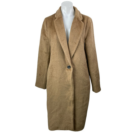 Aritzia Babaton Tan Wool Blend Fleece Long Sleeves One Button Overcoat Jacket S