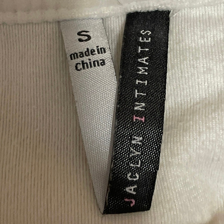 Jacklyn Intimates Men's White Knitted Collared Short Sleeve Polo Shirt Top Sz S