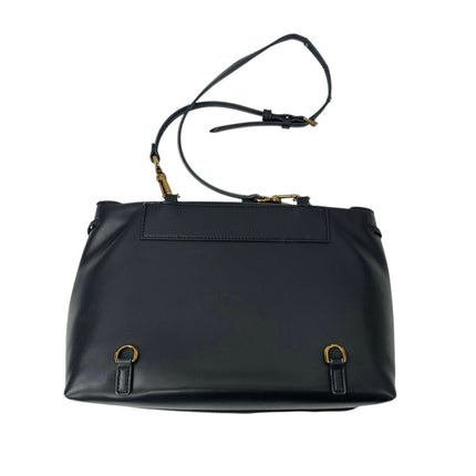 Charles & Keith Black 2-Way Tassel Faux Leather Shoulder Front Flap Backpack OS