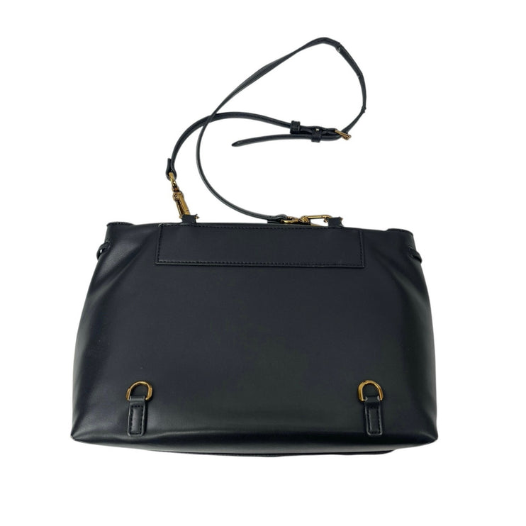 Charles & Keith Black 2-Way Tassel Faux Leather Shoulder Front Flap Backpack OS