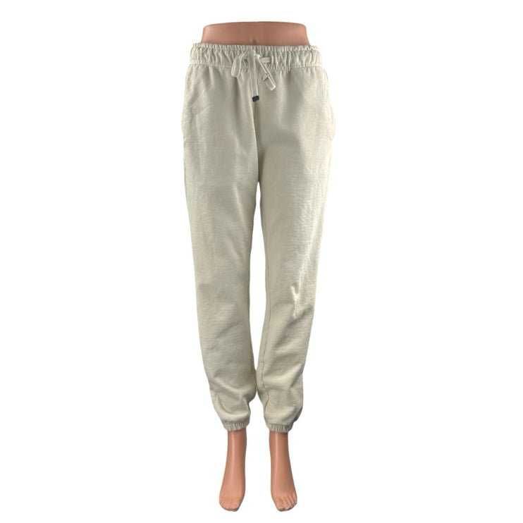 Talentless Cream High Rise Gym Athletic Activewear Trousers Jogger Sweat Pants M