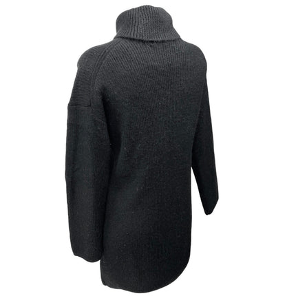 Abercrombie & Fitch Black Rib Knit Turtleneck Long Sleeve Mini Sweater Dress S