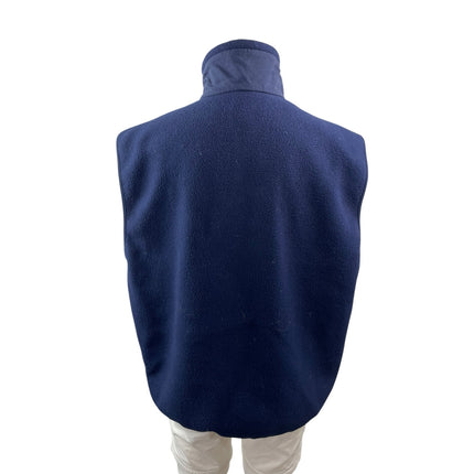 Columbia Men's Navy Blue Fleece Sleeveless Stand Collar Full Zip Vest Jacket XL