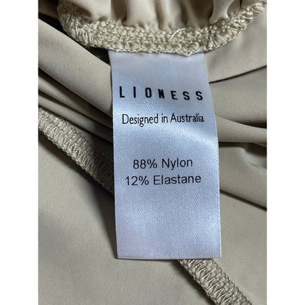 Lioness Olive Green Khaki Short Cap Sleeve Open Back Ruffle Tiered Mini Dress S
