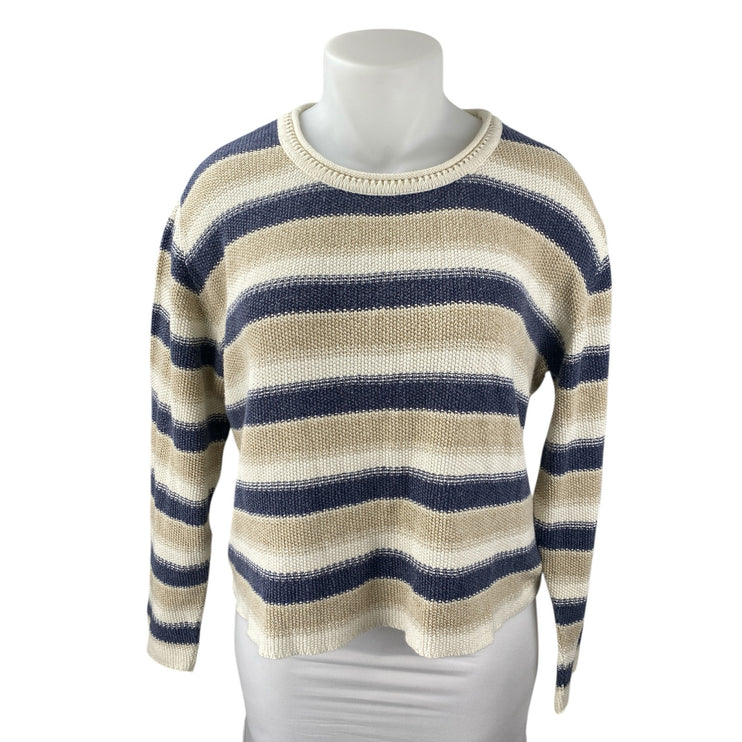 Forever Multicolor Striped Long Sleeve Crew Neck Sweatshirt Sweater Top Size XL