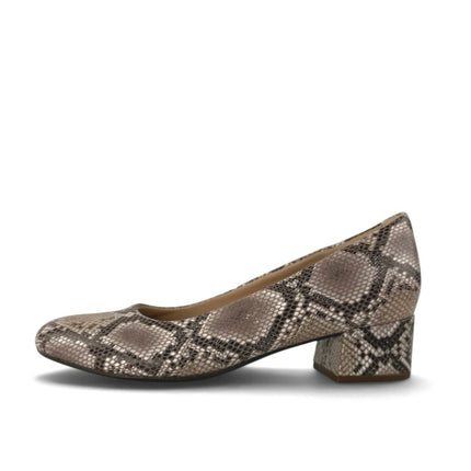 Clarks Marilyn Leah Snakeskin Animal Print Low Slip On Block Heels Pumps Shoes 8