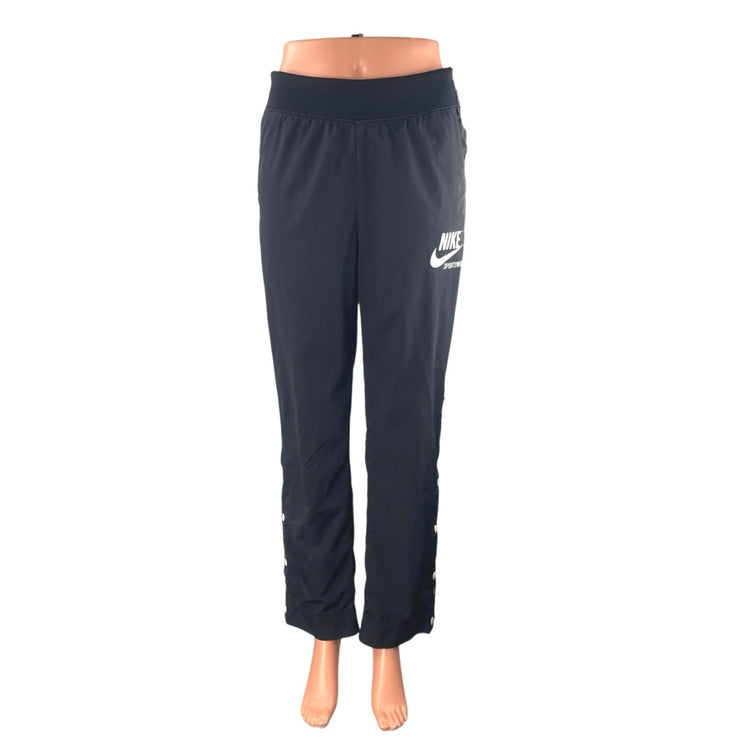 Nike Archive Snap Women's Black High Rise Workout Athletic Track Pants Size XS