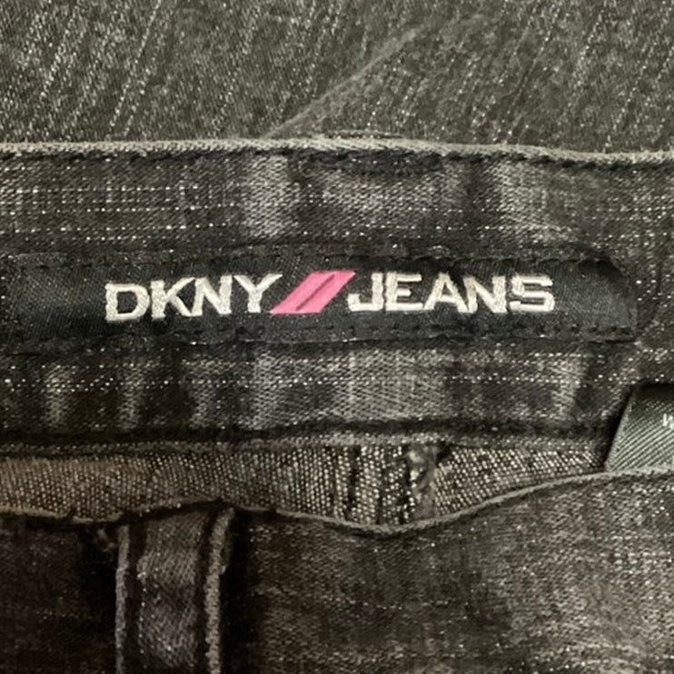 DKNY Jeans Women Black Mid Rise Flat Front Side Corset Lace Skinny Denim Jeans 3