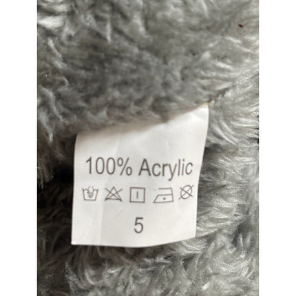 Gray Fleece Cable Knit Pom Pom Scarf Hat Warmer Beanie Face Cover Trapper OS