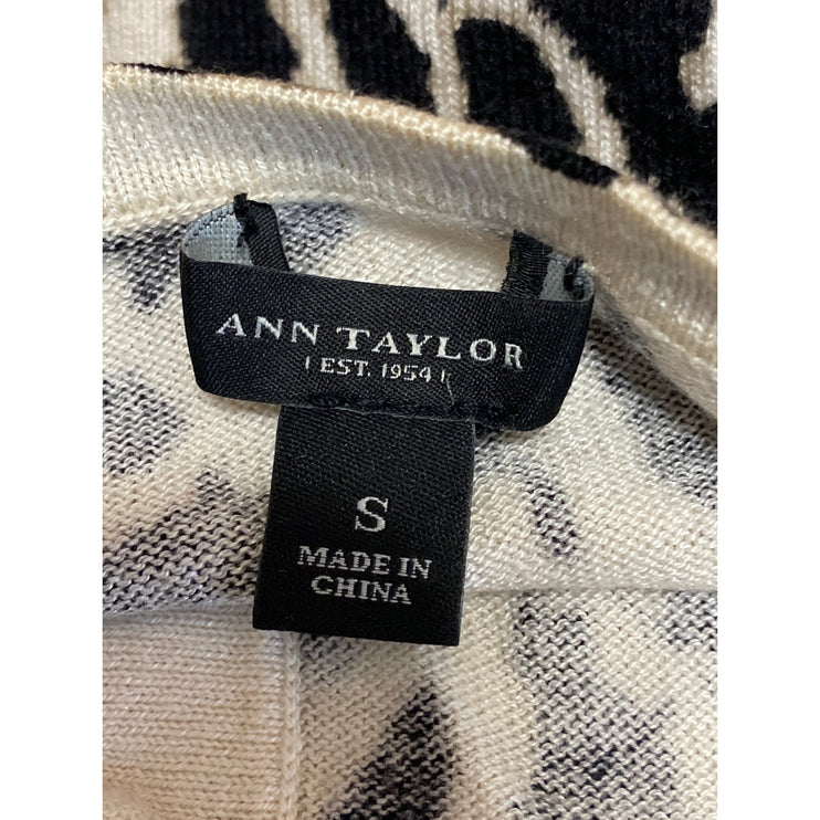 Ann Taylor Silk Cashmere Animal Leopard Print Long Sleeve Button Up Shirt Top S