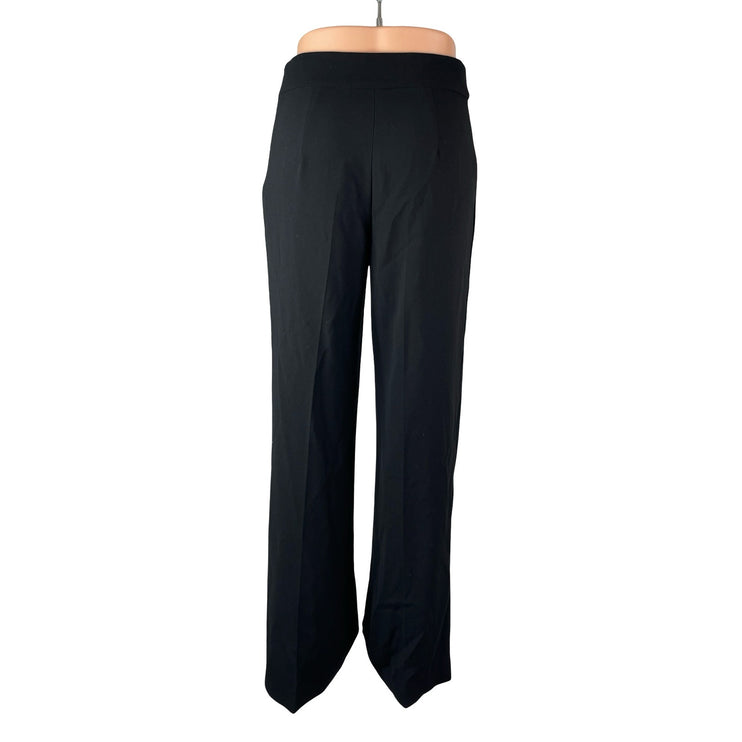 Zara Women's Black Pull On High Waisted Straight Wide Leg Trousers Pants Size XS