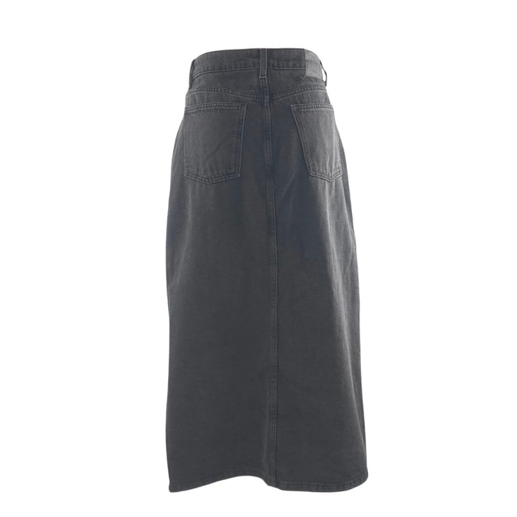 Cotton On Bailey Black High Waist Front Slit Straight Denim Jean Maxi Skirt Sz 6
