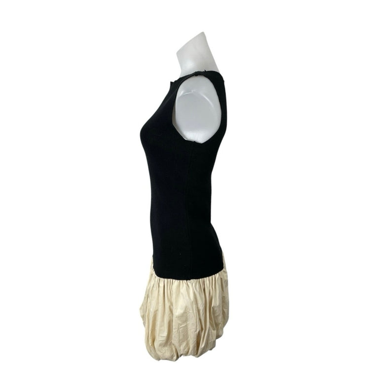 Line and Dot Cella Color Block Boat Neck Sleeveless Mini Bubble Tank Dress Sz XS
