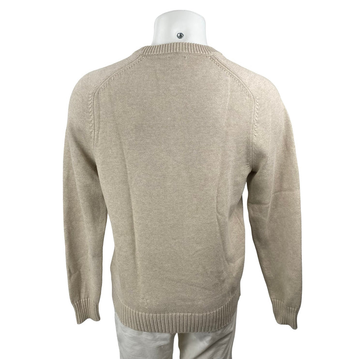 J.Crew Men's Beige Long Sleeve Crew Neck Knit Sweatshirt Sweater Top Size M
