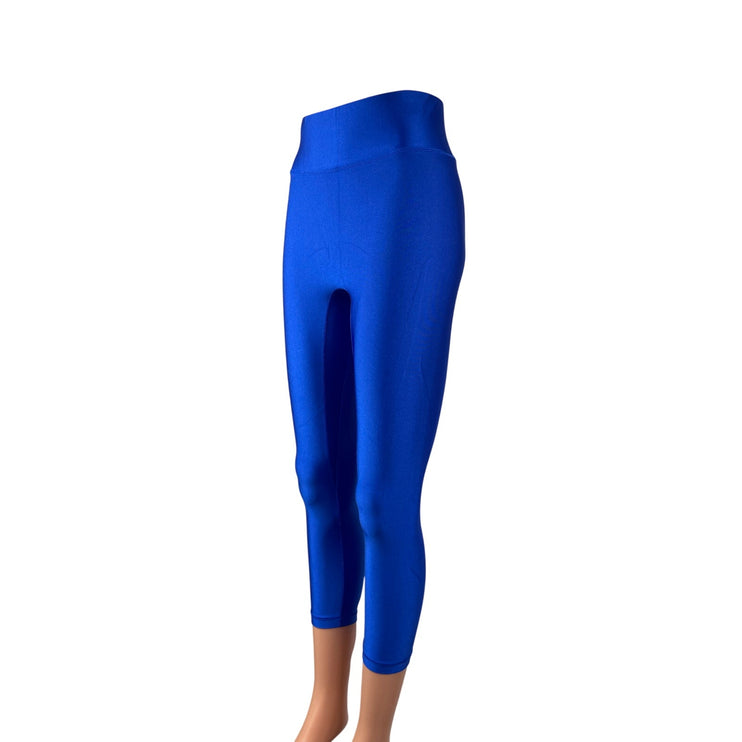 All Access Women's Blue High Rise Cropped Yoga Workout Athletic Leggings Pants S