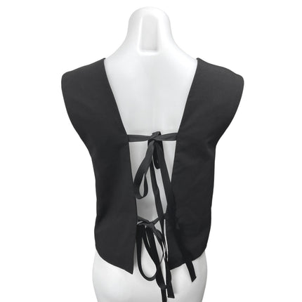 Zara Women's Black Sleeveless Tie Back V Neck Button Down Vest Top Size XS