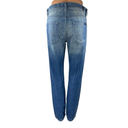 7 For All Mankind Slimmy Mens Blue High Rise Straight Slim Denim Jeans Pants 29