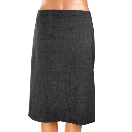 J. Crew Women's Gray Wool High Waisted Slit Knee Length Straight Pencil Skirt 10