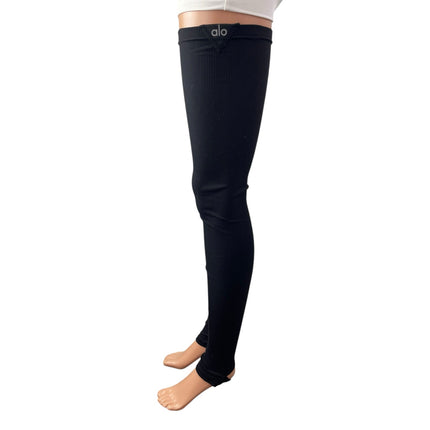 Alo Womens Black Sports Athletic Activewear Thigh High Compression Stockings M/L