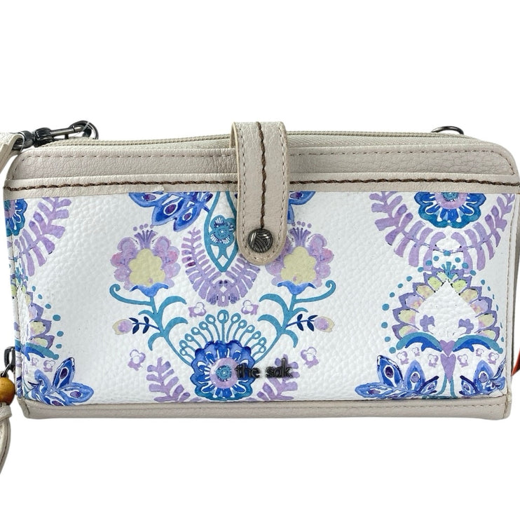 NEW The Sak Iris Ivory Blue Crossbody Purse Smartphone Wallet Clutch Wristlet