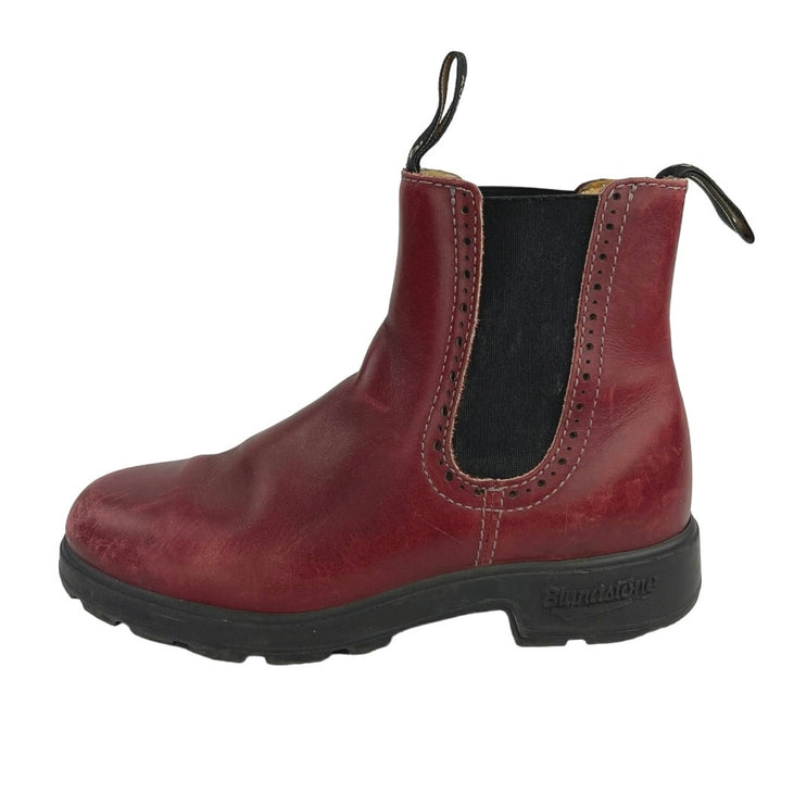 Blundstone Red Burgundy 1443 Pull On Ankle Leather Classic Chelsea Boots 7.5