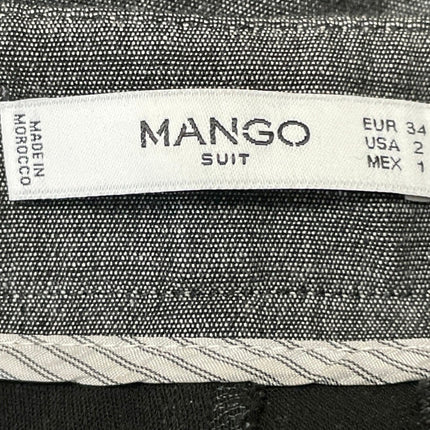 MNG Mango Suit Womens Gray High Waisted Skinny Zipper Trousers Dress Pants Sz 2