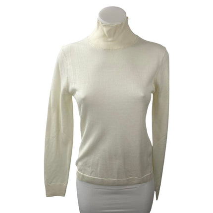 NEW J.Crew Women's Cream Wool Long Sleeve Turtleneck Knit Sweater Top Size S