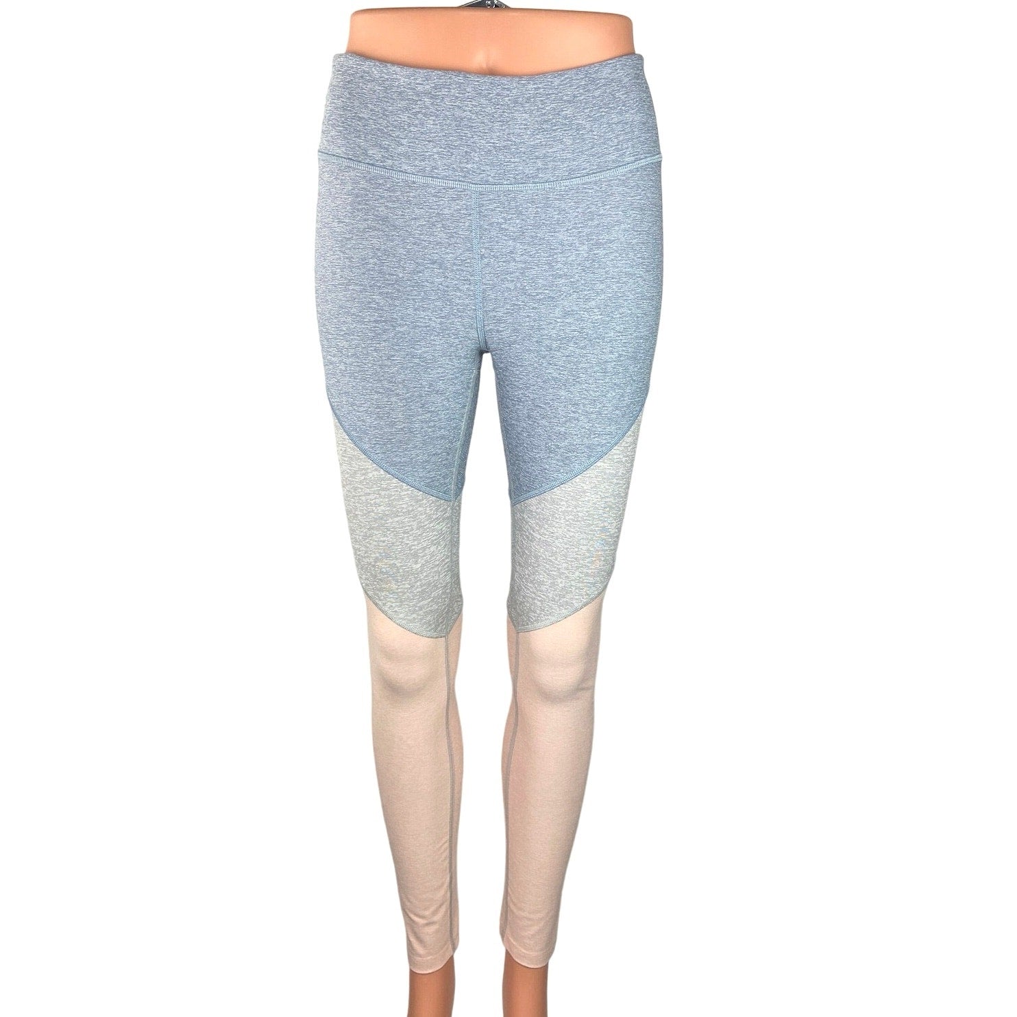 Outdoor Voices Blue White Tri Tone Colorblock High Waisted 7/8