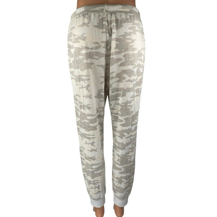 Gap Softspun Women's Cream Tan Camo Camoflage Athletic Joggers Sweatpants Size S