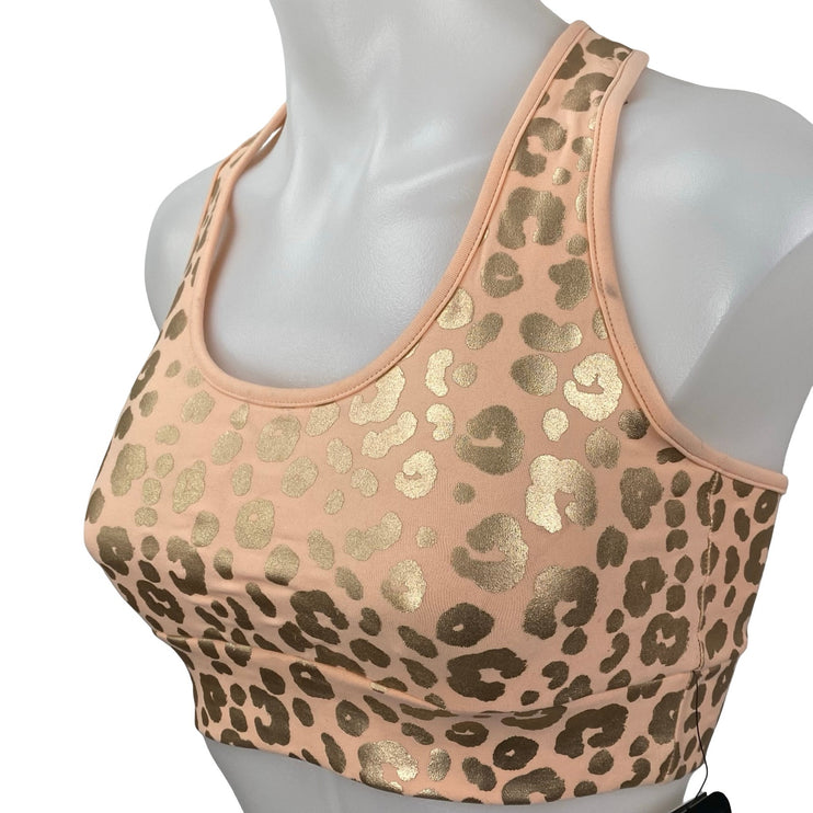NEW Electric Yoga Independence Cheetah Metallic Athletic Sports Bra Tank Top XS