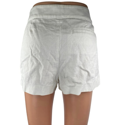 J.Crew White Eyelet Embroidered High Waisted Side Zip Mini Casual Shorts Size 6