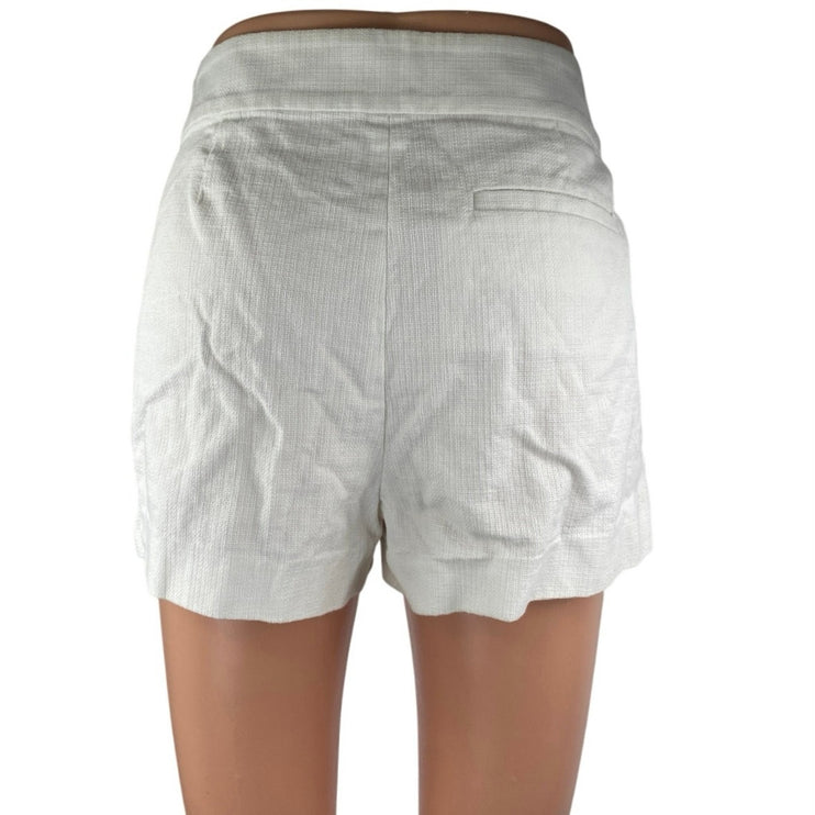 J.Crew White Eyelet Embroidered High Waisted Side Zip Mini Casual Shorts Size 6