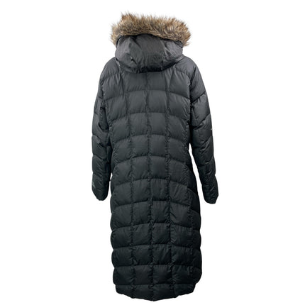 Eddie Bauer Women's Black Quilted Hooded Lodge Down Duffle Parka Coat Jacket XL