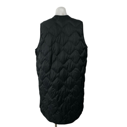 Uniqlo Ultra Light Down Black Quilted Sleeveless Long Tank Sweater Vest Top Sz L