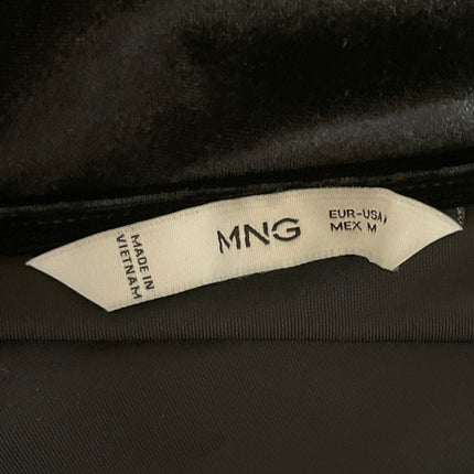 MNG Mango Womens Black Velvet Cowl Neck Sleeveless Cami Tank Bodysuit Top Size M